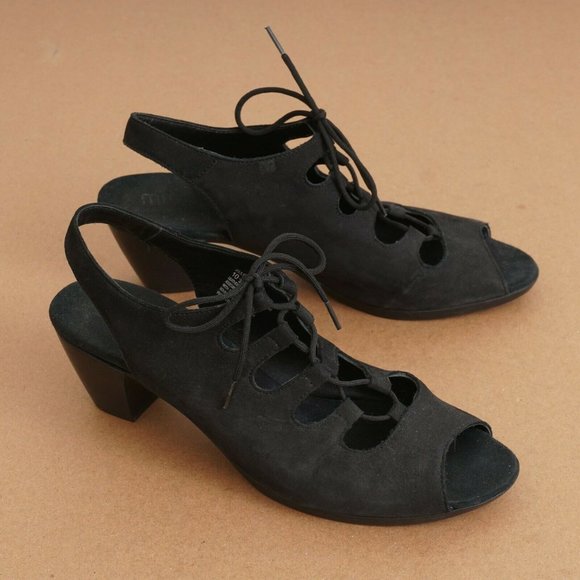 Munro Jillie Womens Block Heel Sandals Black 10.5N